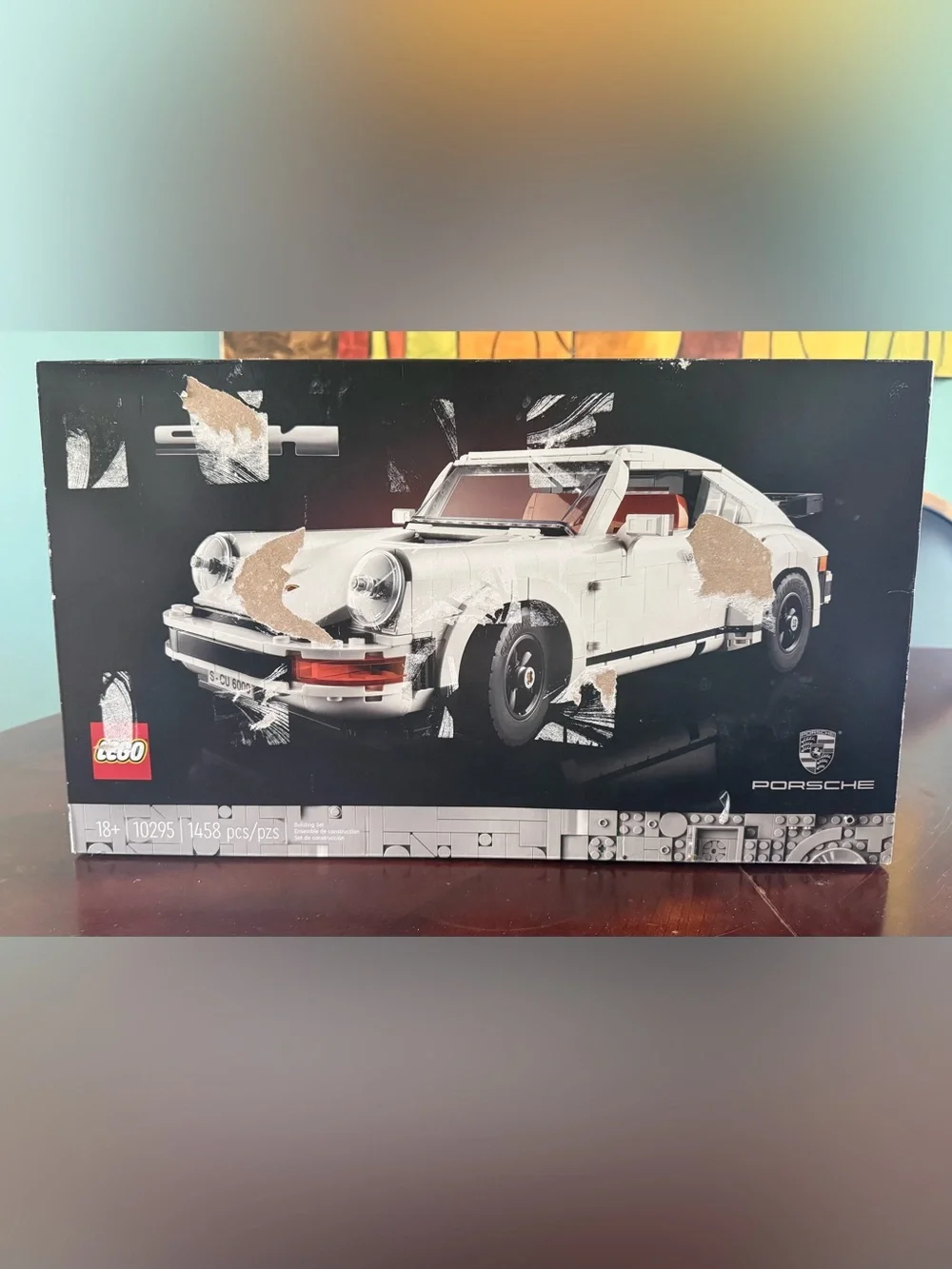 Lego White Porsche 911 Targa Model with Brown Interior